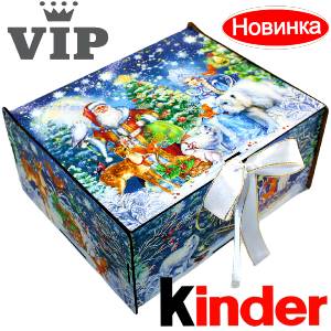Сладкий подарок на Новый Год в картонной упаковке весом 1200 грамм по цене 2223 руб в Бийске