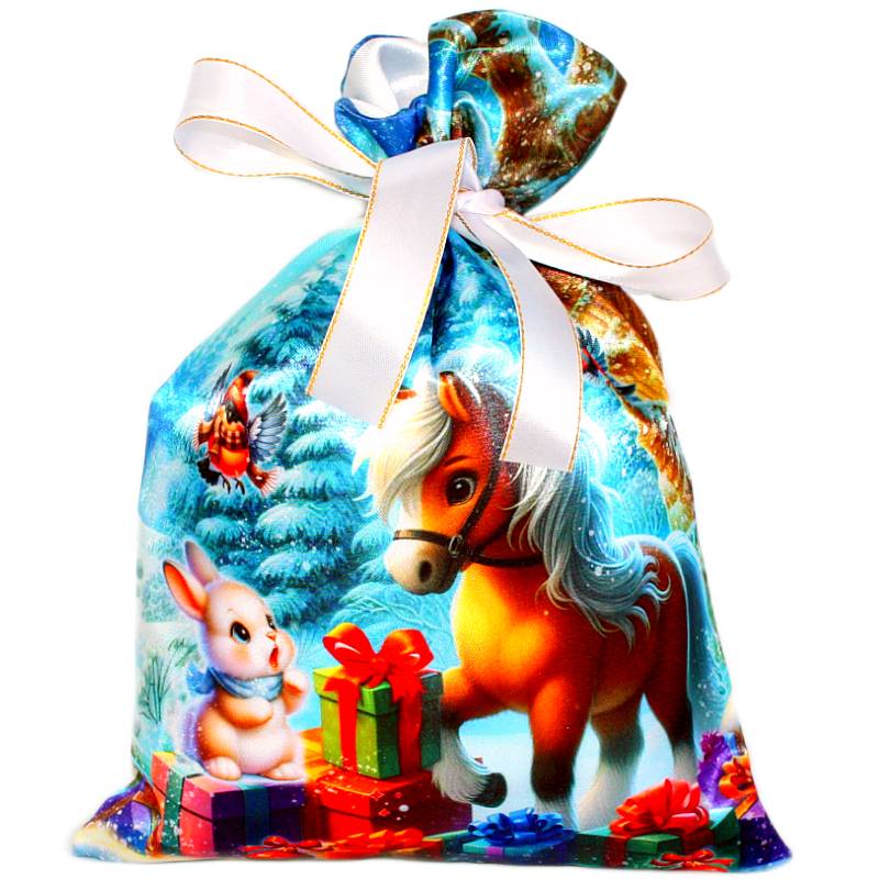 Сладкий подарок на Новый Год в мешочке весом 850 грамм